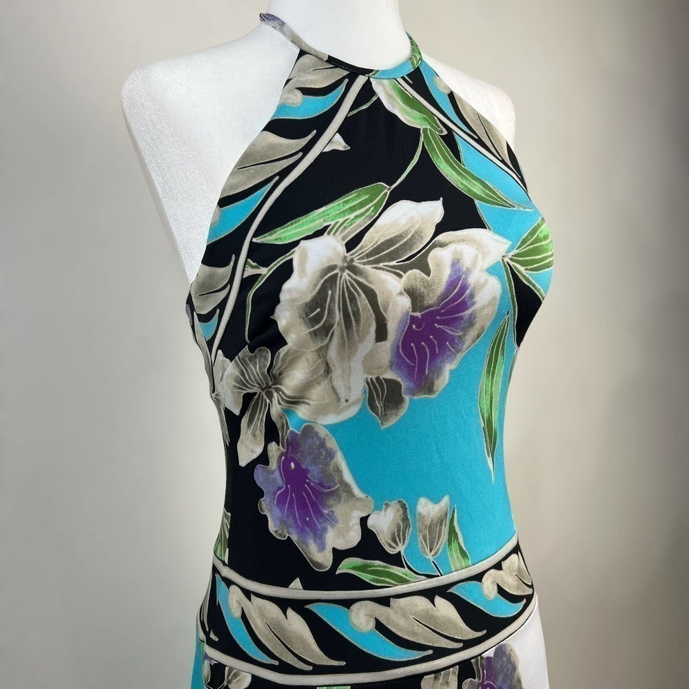 Cache Y2K Floral Halter Dress Lightweight Stretch Size Small - Picture 5 of 16